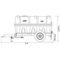 Citerne à eau 6400 litres roulante pour tracteur 