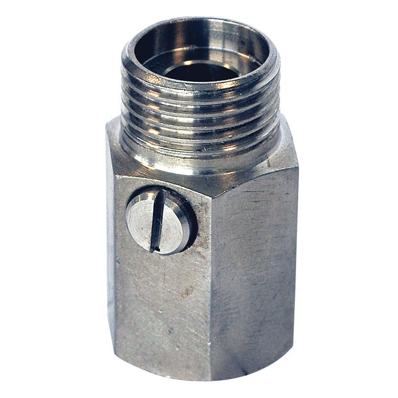 Raccord inox mâle/femelle 1/2" avec régulateur de débit Raccord inox mâle/femelle 1/2" avec régulateur de débit