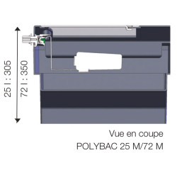 Abreuvoir Polybac 72 M simple avec rebord intérieur