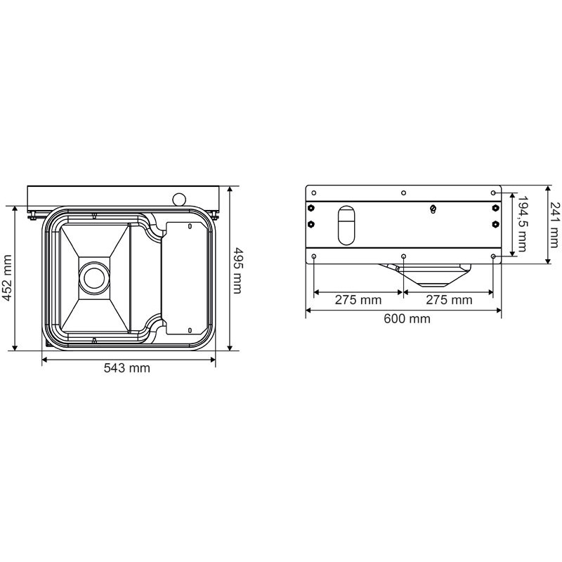 Abreuvoir Polybac 30 M simple avec rebord à cordon et support de fixation Abreuvoir Polybac 30 M simple avec rebord à cordon et support de fixation