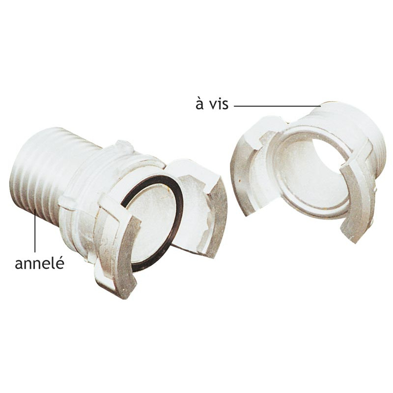 Raccord pompier à vis 1/2 annelé - 2" - 50/60 mm Raccord pompier à vis 1/2 annelé - 2" - 50/60 mm
