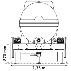 Citerne à eau 6400 litres roulante pour tracteur 