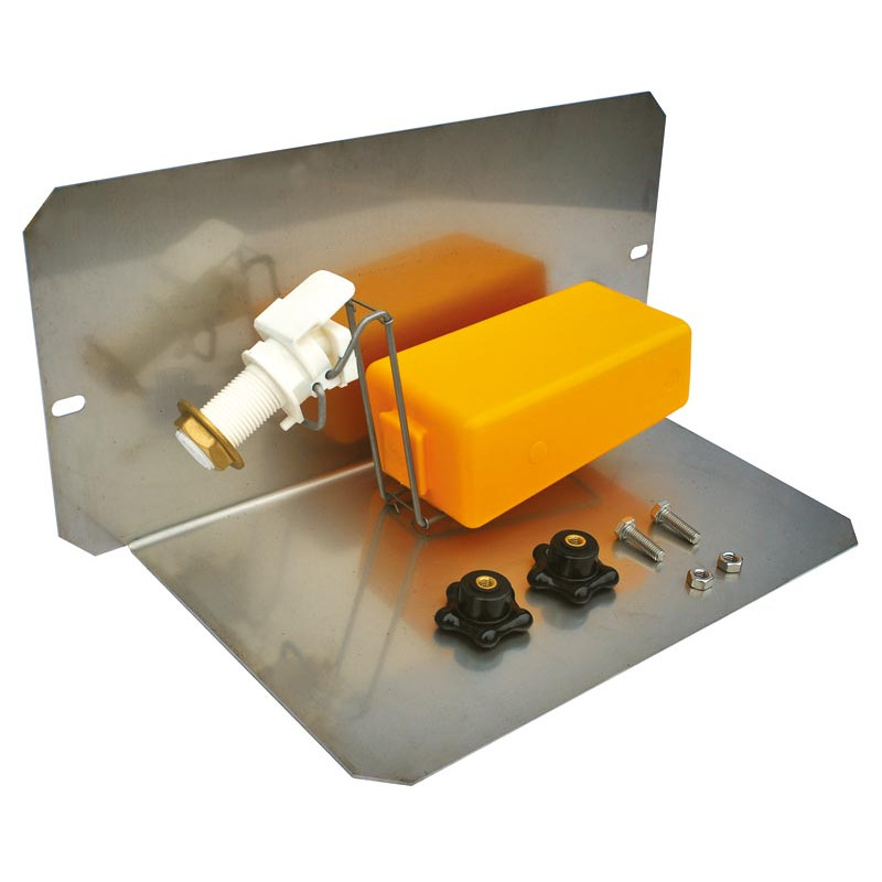 Robinet flotteur avec plaque de protection pour SUPERBAC rond rebord à cordon Robinet flotteur avec plaque de protection pour SUPERBAC rond rebord à cordon