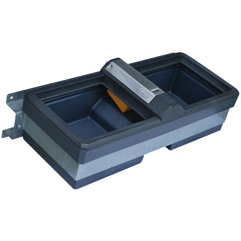 Abreuvoir Polybac 72 M double avec rebord intérieur et support de fixation Abreuvoir Polybac 72 M double avec rebord intérieur et support de fixation