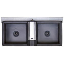 Abreuvoir Polybac 72 M double avec rebord intérieur et support de fixation Abreuvoir Polybac 72 M double avec rebord intérieur et support de fixation