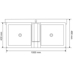 Abreuvoir Polybac 72 M double avec rebord intérieur et support de fixation Abreuvoir Polybac 72 M double avec rebord intérieur et support de fixation