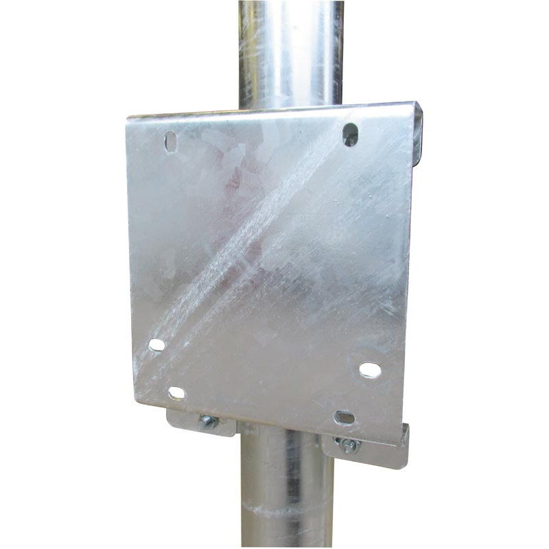 Platine avec 1/2 bride de fixation abreuvoir Polyflex NC sur poteau