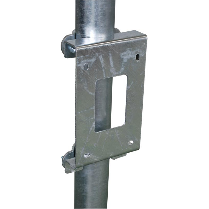 Platine avec 1/2 bride de fixation abreuvoir Resinox II sur poteau