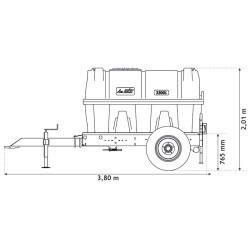 Citerne à eau 2000 litres roulante pour tracteur Citerne à eau 2000 litres roulante pour tracteur