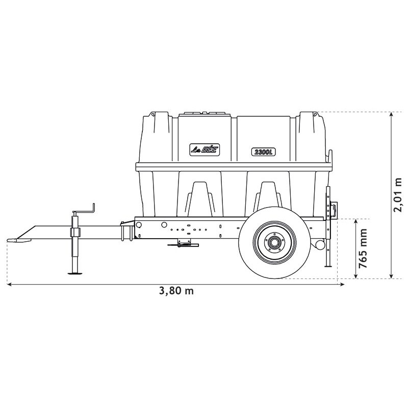 Citerne à eau 2000 litres roulante pour tracteur Citerne à eau 2000 litres roulante pour tracteur