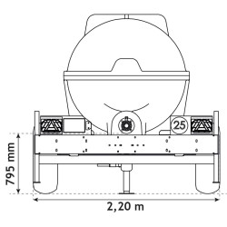 Citerne à eau 3100 litres roulante pour tracteur 