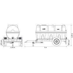 Citerne à eau 6400 litres roulante pour tracteur 