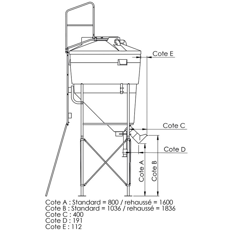 Silo à aliments grande contenance 9,70 m³ Silo à aliments grande contenance 9,70 m³