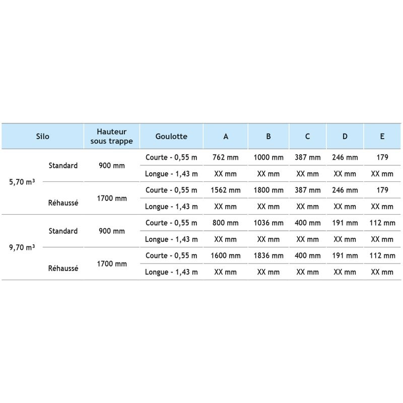 Silo à aliments grande contenance 9,70 m³ Silo à aliments grande contenance 9,70 m³