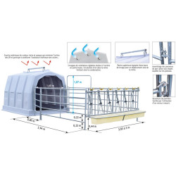 Niche à veaux collective avec parc