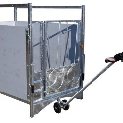 Chariot pivot 2 roues pour déplacement des boxes à veau roulant HYGIENE PRO et STANDARD