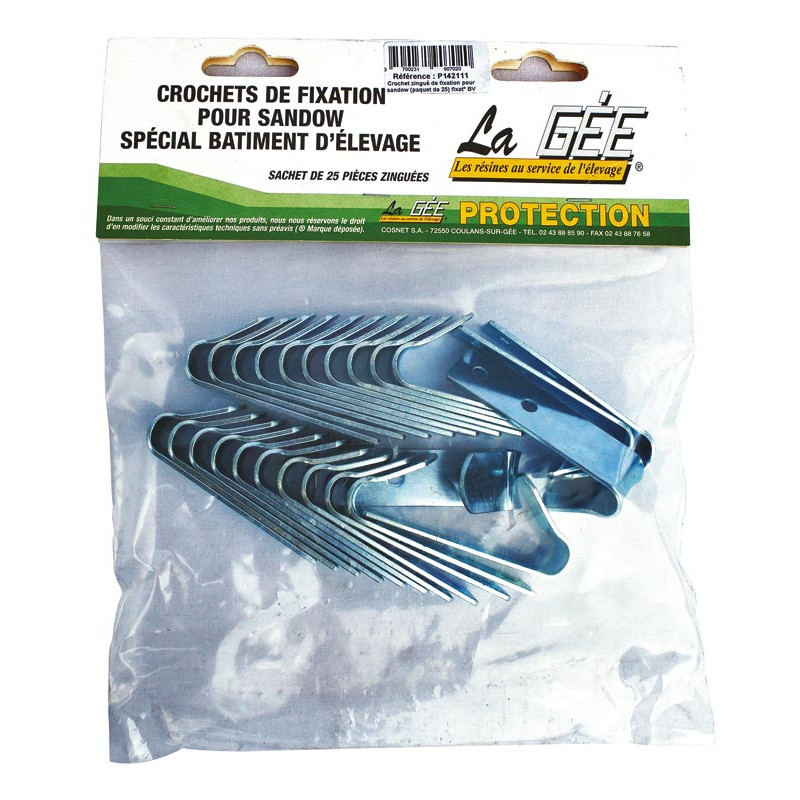Crochets zingués pour fixation sandow