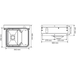 Abreuvoir Polybac 30 M simple avec rebord à cordon et support de fixation