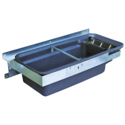 Abreuvoir Polybac 75 M double avec rebord à cordon et  support de fixation