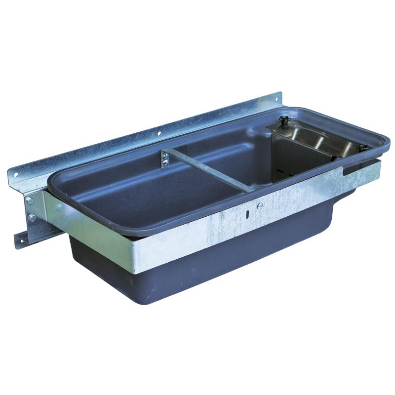 Abreuvoir Polybac 75 M double avec rebord à cordon et  support de fixation