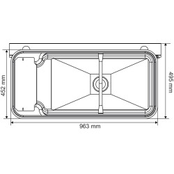 Abreuvoir Polybac 75 M double avec rebord à cordon et  support de fixation