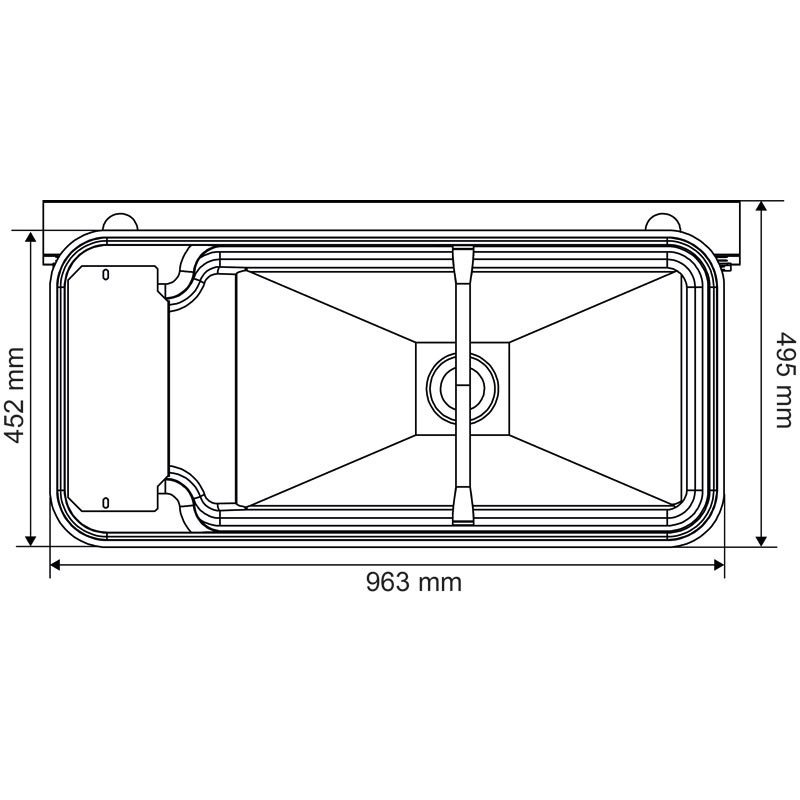 Abreuvoir Polybac 75 M double avec rebord à cordon et  support de fixation