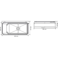 Abreuvoir Polybac 75 M double avec rebord à cordon et  support de fixation