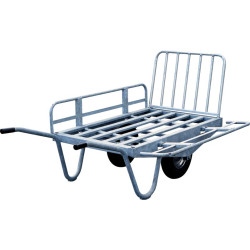 Brouette à fourrage métallique 2 roues avec côtés rabattables