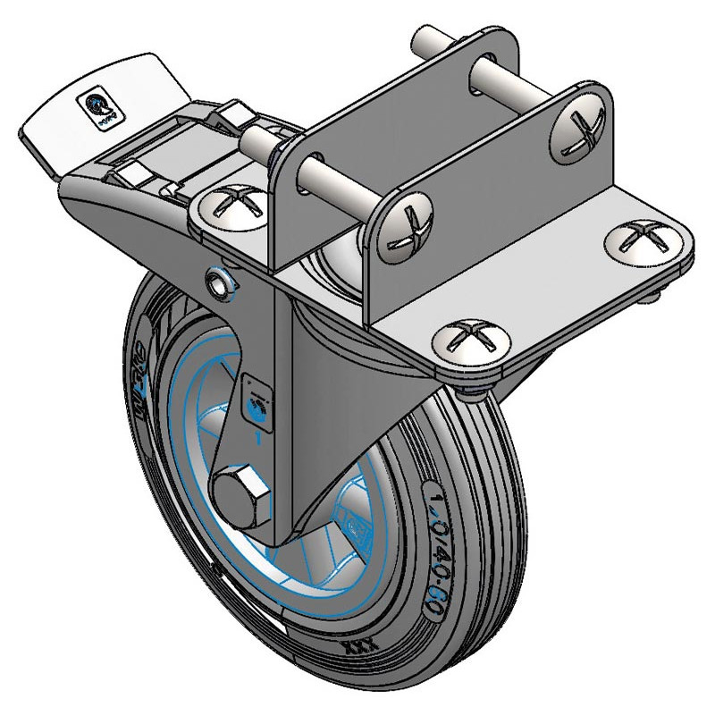 Roue pivotante avant pour box à veau roulant