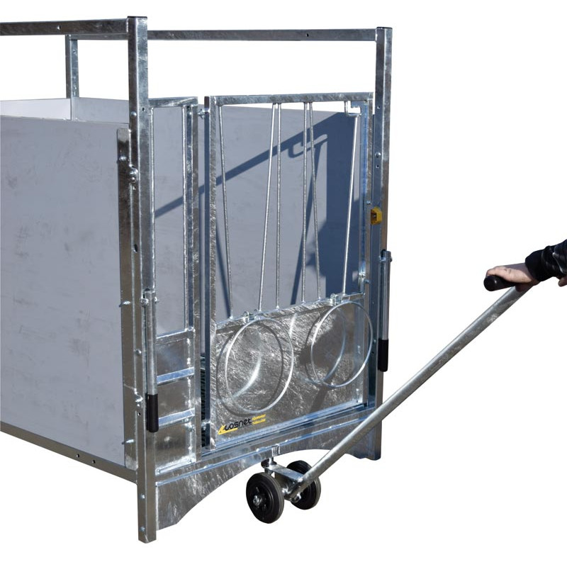 Chariot pivot 2 roues pour déplacement des boxes à veau roulant HYGIENE PRO et STANDARD
