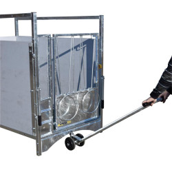 Chariot pivot 2 roues pour déplacement des boxes à veau roulant HYGIENE PRO et STANDARD