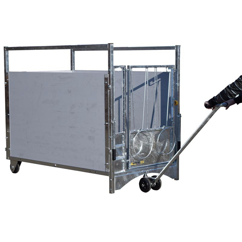 Chariot pivot 2 roues pour déplacement des boxes à veau roulant HYGIENE PRO et STANDARD