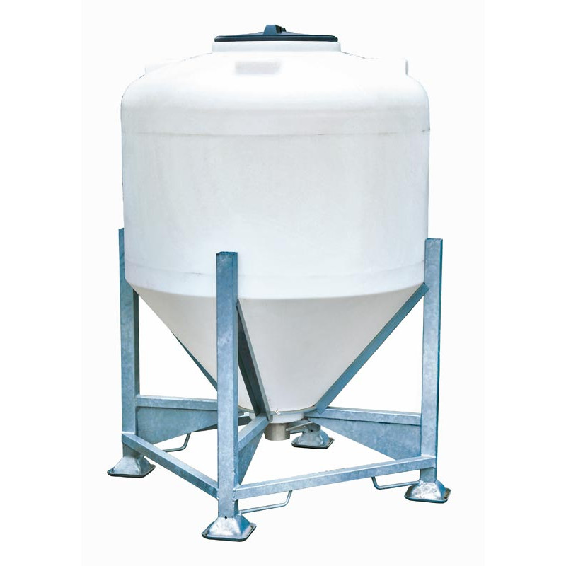 Silo à aliments 1000 L avec trappe sur châssis 